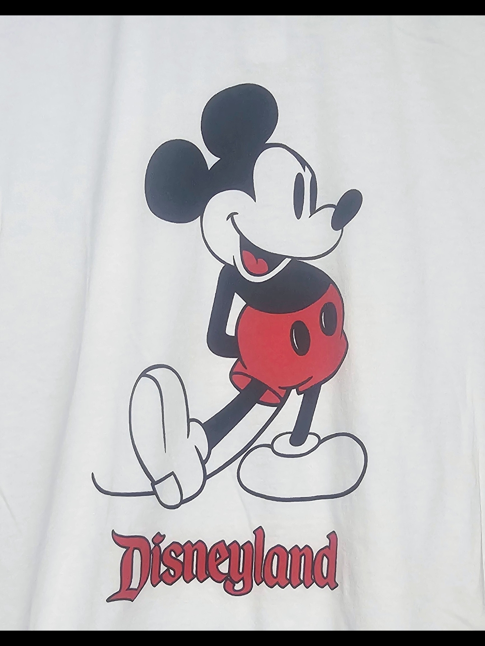 Disneyland Mickey Mouse Ringer Graphic Tee Women's Small White Red Disney Parks - Picture 3 of 6